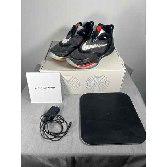 Nike Adapt BB 2.0, Blk/Wht-Bright Crimson, BQ5397 001, Men Sz. 8, Women Sz. 9.5